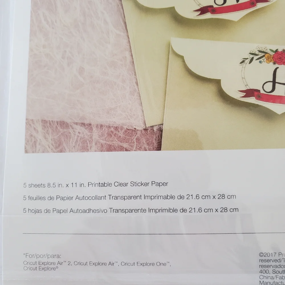 NIP CRICUT Lot Of 4 Printable Clear Sticker Paper 5 Sheets Each 8.5x11